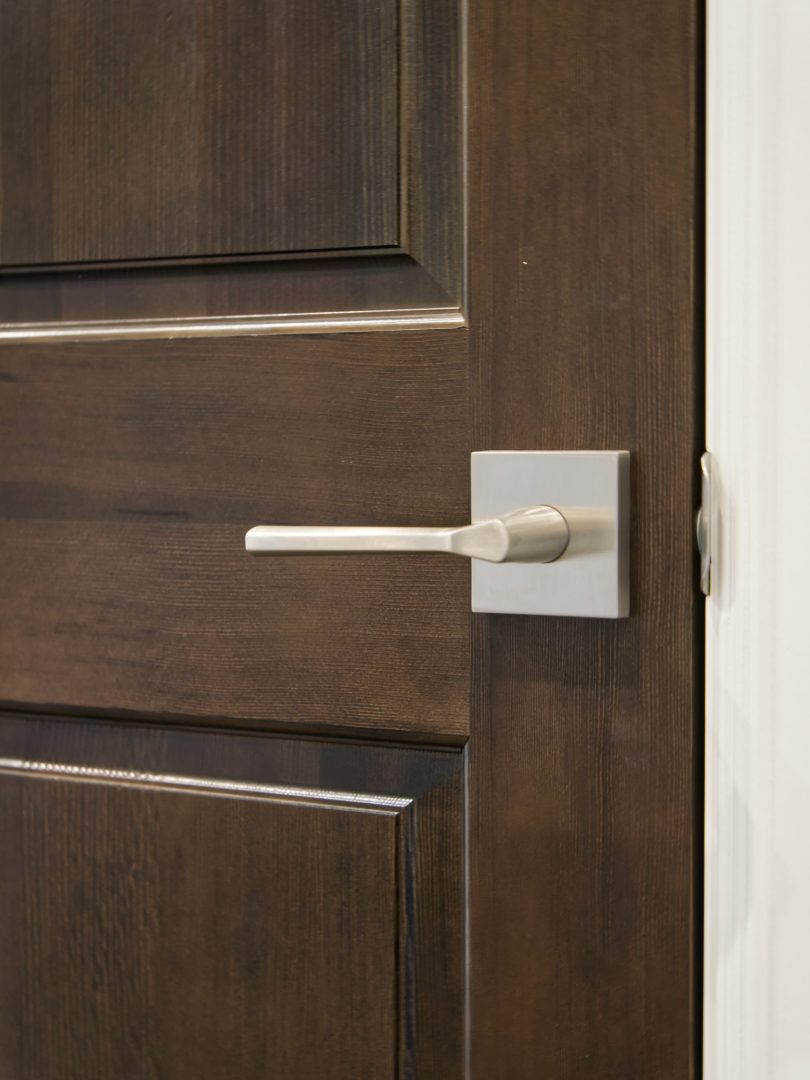 closeup of door handle on interior door