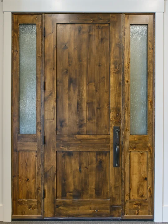 Natural wood front door